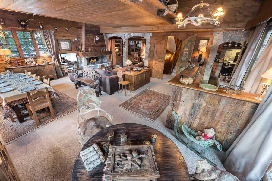 Rent in ski resort 8 room duplex chalet 14 people - Chalet Colorado - Méribel - Living room