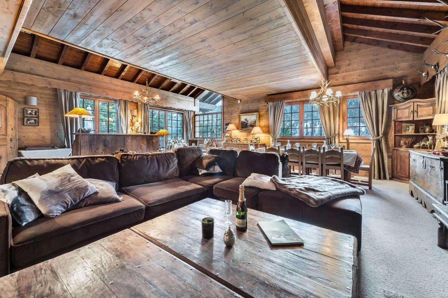 Rent in ski resort 8 room duplex chalet 14 people - Chalet Colorado - Méribel - Living room