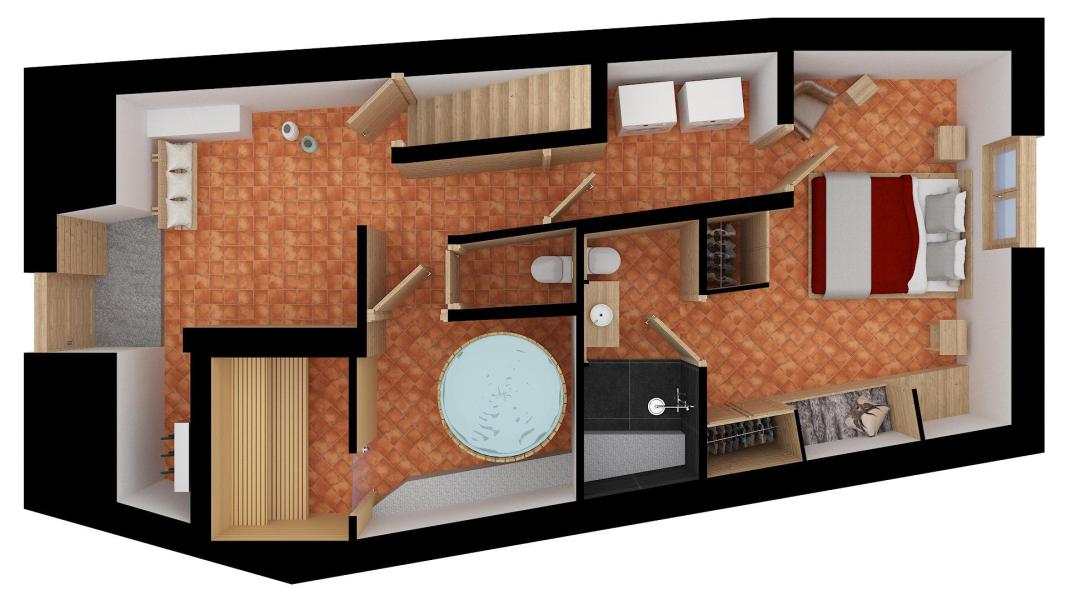 Skiverleih 7-Zimmer-Appartment für 12 Personen - Chalet Dzintila - Méribel - Plan