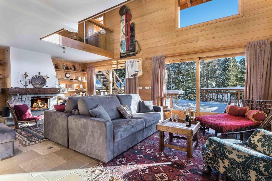 Rent in ski resort 7 room triplex chalet 12 people - Chalet Éric - Méribel - Living room