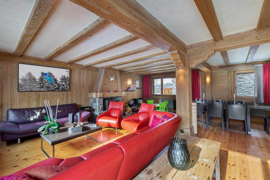 Rent in ski resort 6 room triplex chalet 10 people - Chalet la Grange à Gégé - Méribel - Living room