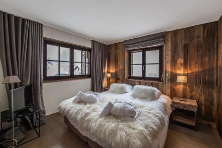 Rent in ski resort 6 room quadriplex chalet 10 people - Chalet le Refuge - Méribel - Bedroom