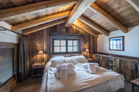 Rent in ski resort 6 room quadriplex chalet 10 people - Chalet le Refuge - Méribel - Bedroom