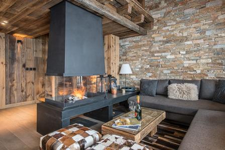 Rent in ski resort 6 room quadriplex chalet 10 people - Chalet le Refuge - Méribel - Living room