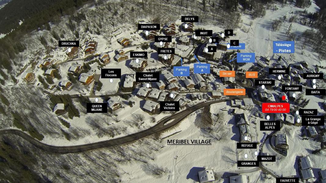 Rent in ski resort Chalet les Flocons - Méribel - Plan