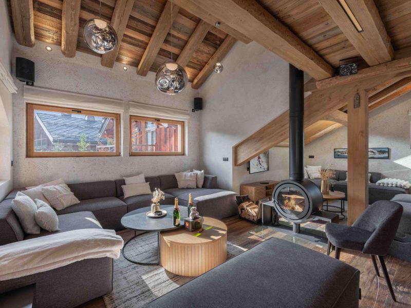 Skiverleih 6 Zimmer Chalet für 14 Personen (REVEDEMARMOTTES) - Chalet Rêve de Marmottes - Méribel - Wohnzimmer