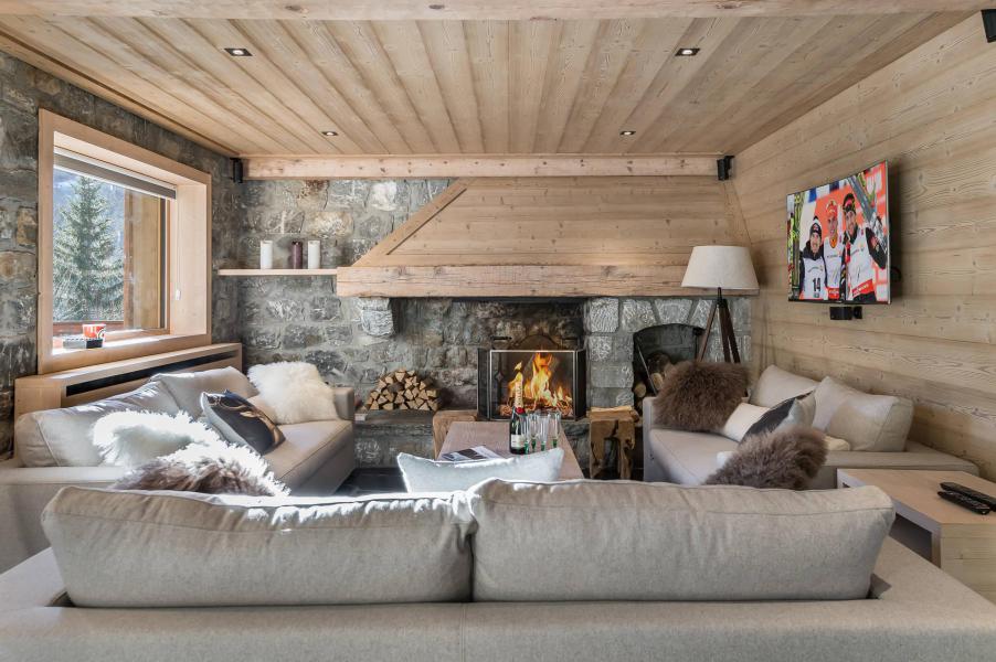 Rent in ski resort 5 room triplex chalet 11 people - Chalet Ruisseau Genévrier - Méribel - Living room