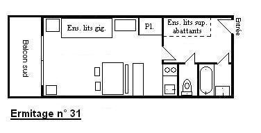 Alquiler al esquí Estudio para 4 personas (031) - L'Ermitage - Méribel - Plano