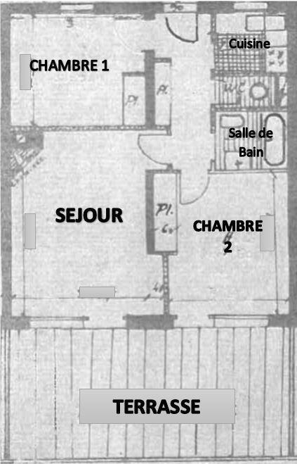 Аренда на лыжном курорте Апартаменты 3 комнат 6 чел. (14) - La Résidence le Plein Sud - Méribel - план