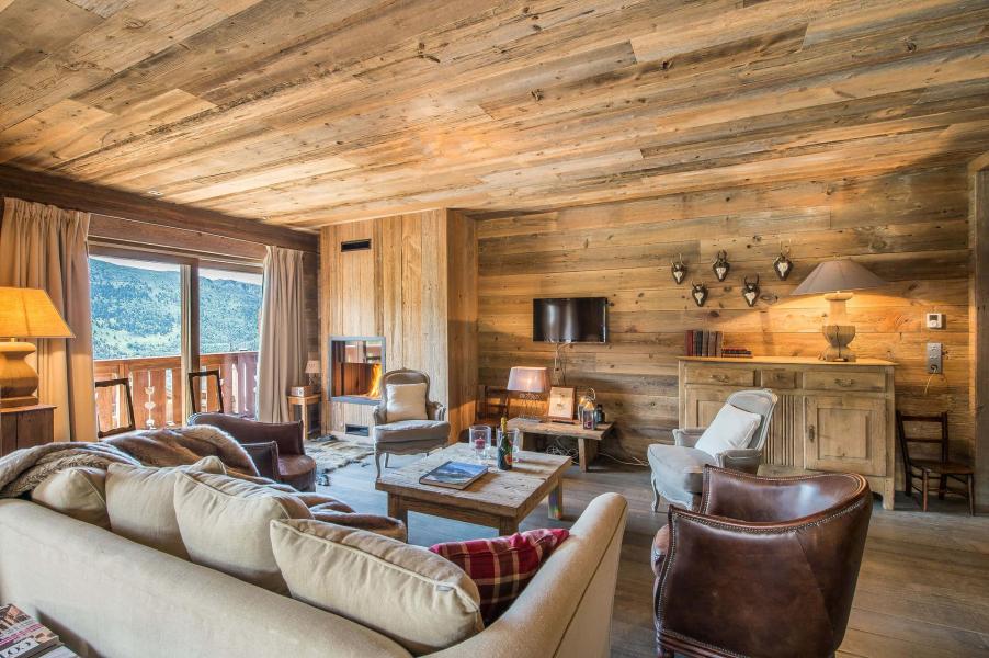 Skiverleih 5-Zimmer-Holzhütte für 8 Personen (33) - Résidence Aspen Lodge & Park - Méribel - Wohnzimmer