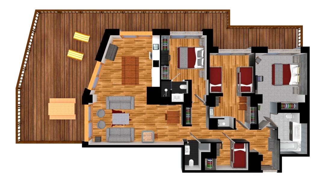 Rent in ski resort 4 room apartment 8 people (11) - Résidence Aspen Lodge & Park - Méribel - Plan