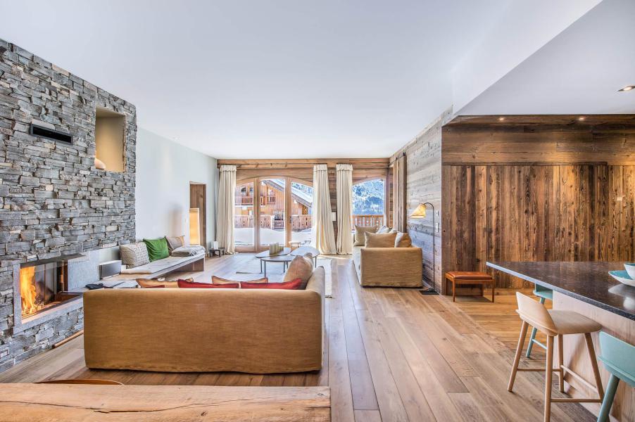 Ski verhuur Appartement 6 kamers 12 personen (12) - Résidence Aspen Lodge & Park - Méribel - Woonkamer