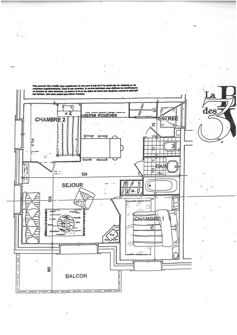 Skiverleih 3-Zimmer-Appartment für 4 Personen (6D R) - Résidence Bergerie des 3 Vallées D - Méribel - Plan
