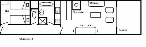Location au ski Appartement 2 pièces 4 personnes (03) - Résidence Chasseforêt - Méribel - Plan