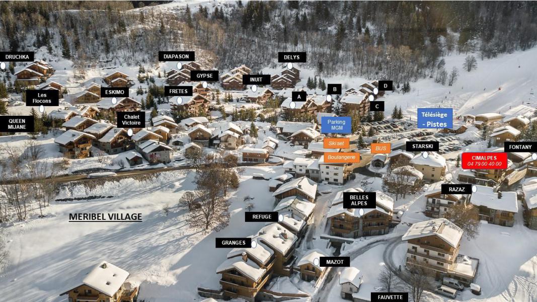 Ski verhuur Résidence des Fermes de Méribel Village Daguet - Méribel - Kaart
