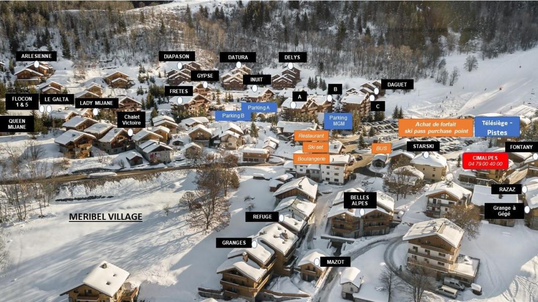 Rent in ski resort Résidence des Fermes de Méribel Village Gypse - Méribel - Plan