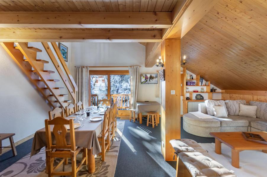 Ski verhuur Appartement duplex 4 kamers 8 personen (12) - Résidence Diablerets - Méribel - Woonkamer