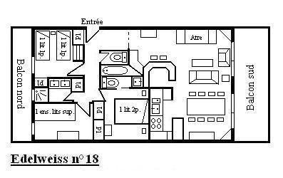 Ski verhuur Appartement 4 kamers 8 personen (18) - Résidence l'Edelweiss - Méribel