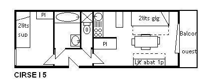 Location au ski Appartement 2 pièces 4 personnes (I5) - Résidence le Cirsé - Méribel - Plan