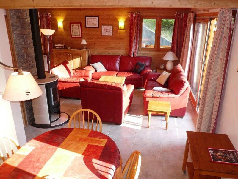 Ski verhuur Appartement duplex 4 kamers 8 personen (10 R) - Résidence le Cristal - Méribel - Woonkamer