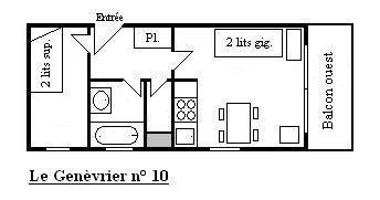 Location au ski Appartement 2 pièces 4 personnes (10) - Résidence le Genèvrier - Méribel