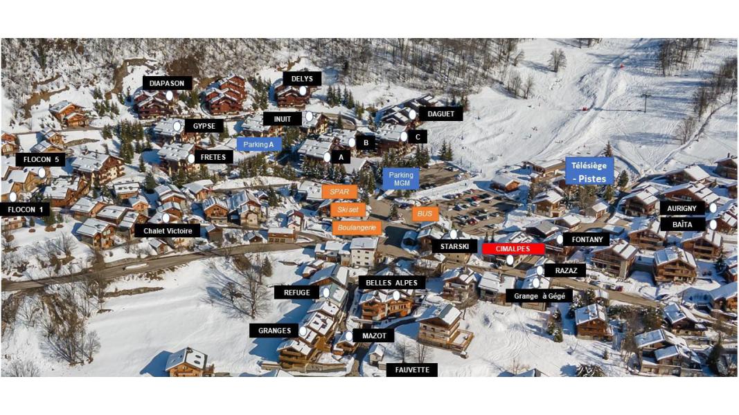 Rent in ski resort Résidence les Belles Alpes - Méribel - Plan