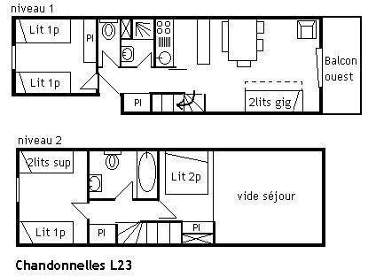 Location au ski Appartement duplex 3 pièces 8 personnes (L23) - Résidence les Chandonnelles I - Méribel