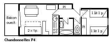 Skiverleih 2-Zimmer-Appartment für 4 Personen (P4) - Résidence les Chandonnelles II - Méribel