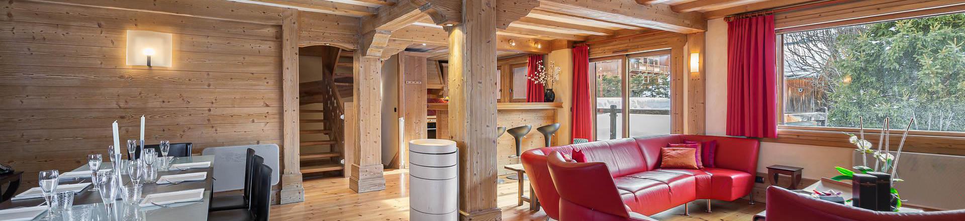 Location au ski Chalet triplex 6 pièces 10 personnes - Chalet la Grange à Gégé - Méribel - Séjour