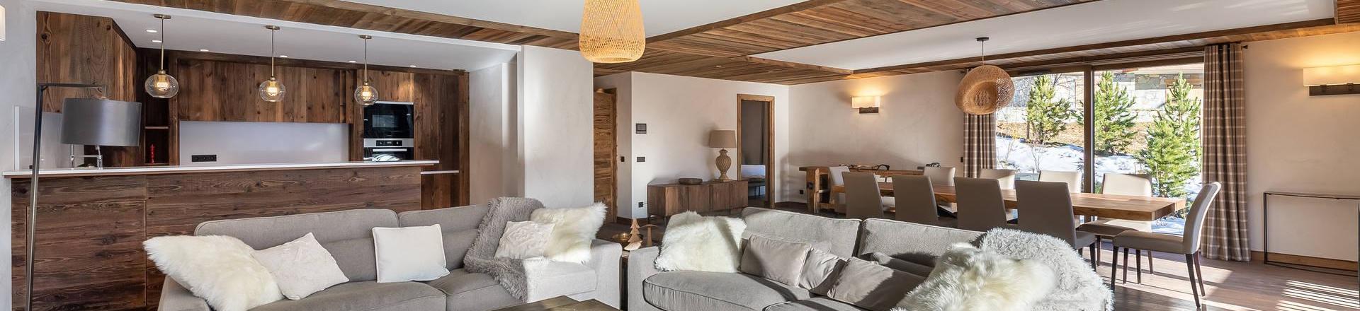 Rent in ski resort 5 room apartment 10 people (5) - Chalet les Flocons - Méribel - Living room