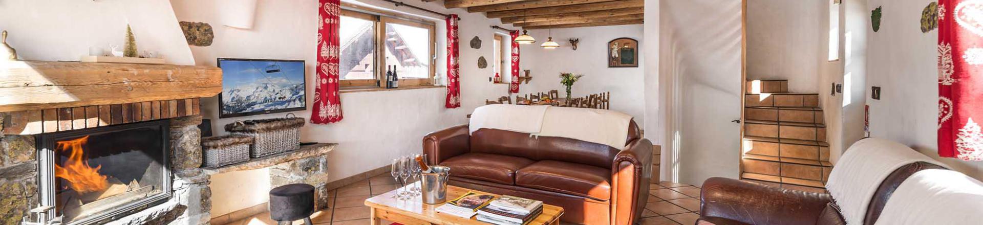Rent in ski resort Chalet Lou Traves - Méribel - Living room