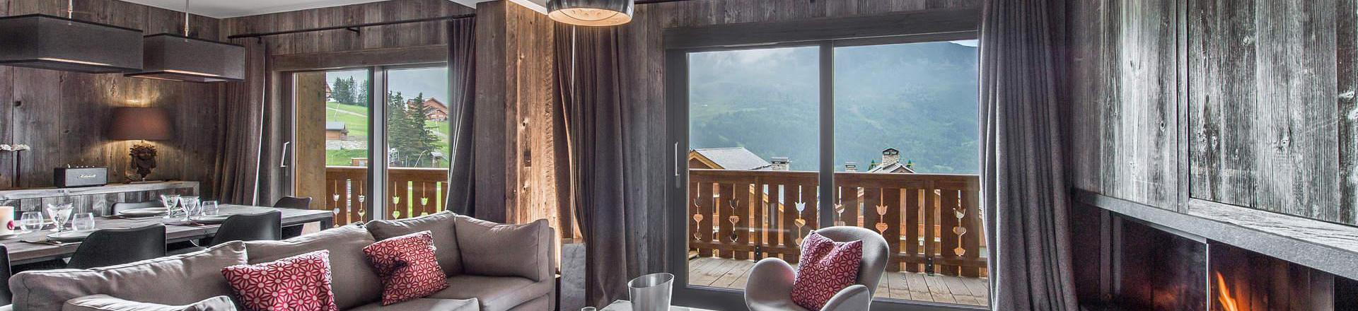 Rent in ski resort 5 room duplex apartment 8 people (32) - Résidence Aspen Lodge & Park - Méribel - Living room