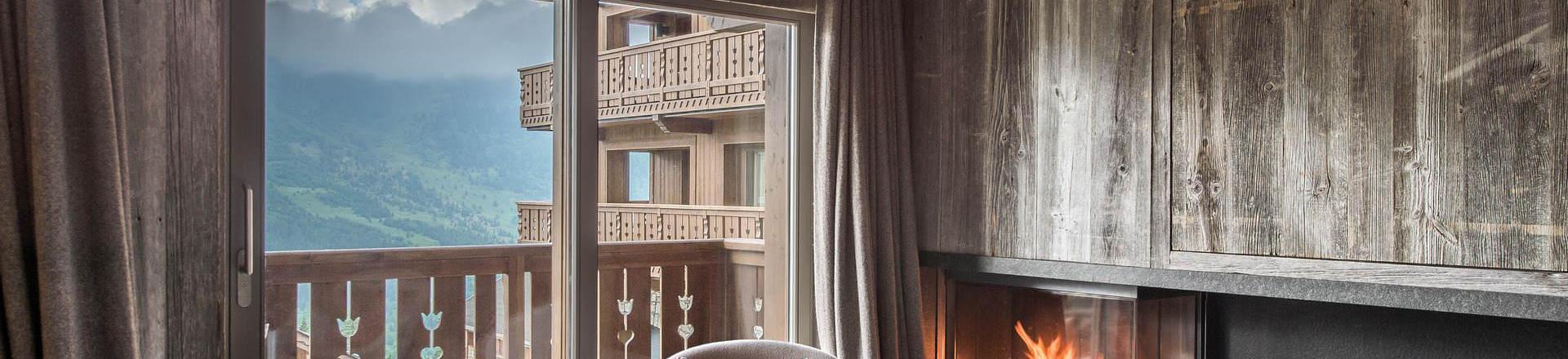 Skiverleih 5 Zimmer Maisonettewohnung für 8 Personen (32) - Résidence Aspen Lodge & Park - Méribel - Kamin