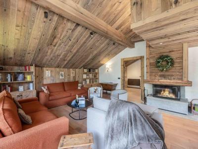 Skiverleih Triplex-Chalet 6 zimmer 12 Personnen - Chalet Cret Voland - Méribel - Wohnzimmer