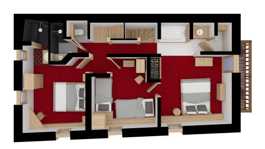 Rent in ski resort 7 room apartment 12 people - Chalet Dzintila - Méribel - Plan