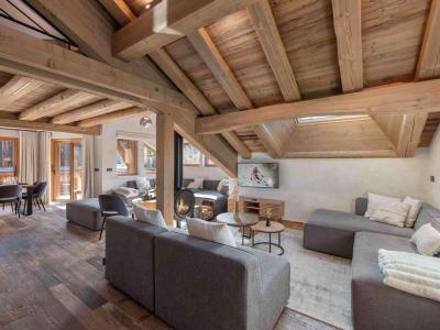 Skiverleih 6 Zimmer Chalet für 14 Personen (REVEDEMARMOTTES) - Chalet Rêve de Marmottes - Méribel - Wohnzimmer