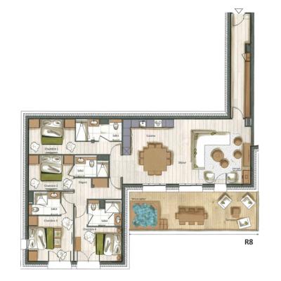 Skiverleih 5-Zimmer-Appartment für 8 Personen (G01) - Falcon - Méribel - Plan