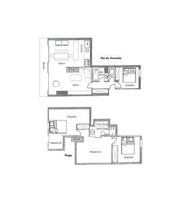 Rent in ski resort 4 room mezzanine apartment 6 people (19) - La Résidence le Vallon - Méribel - Plan