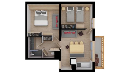 Skiverleih 3-Zimmer-Appartment für 5 Personen (39) - Résidence Cytelles - Méribel - Plan
