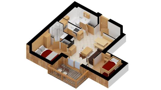 Skiverleih 3-Zimmer-Appartment für 4 Personen (7) - Résidence des Fermes de Méribel Village Diapason - Méribel - Plan