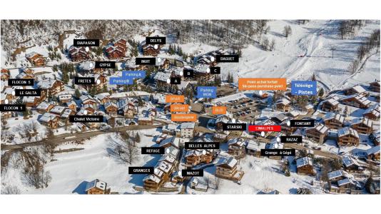 Alquiler al esquí Résidence des Fermes de Méribel Village Frêtes - Méribel - Plano