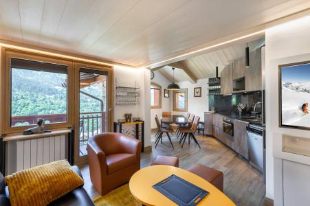 Skiverleih 3-Zimmer-Holzhütte für 6 Personen (6) - Résidence du Rocher - Méribel - Wohnzimmer