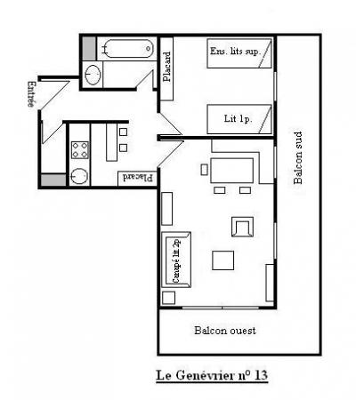 Location au ski Appartement 2 pièces 3-5 personnes (13) - Résidence le Genèvrier - Méribel