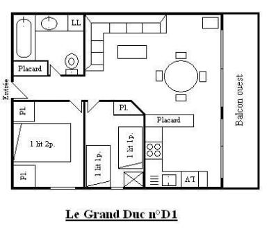 Location au ski Appartement 3 pièces 6 personnes (01) - Résidence le Grand Duc - Méribel