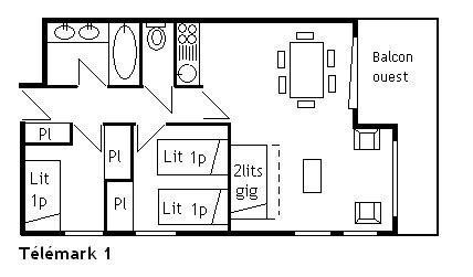 Location au ski Appartement 3 pièces 5 personnes (1) - Résidence le Télémark - Méribel