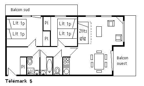 Location au ski Appartement 3 pièces 6 personnes (5) - Résidence le Télémark - Méribel