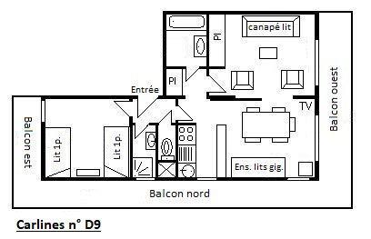 Location au ski Appartement 2 pièces 6 personnes (D9) - Résidence les Carlines - Méribel