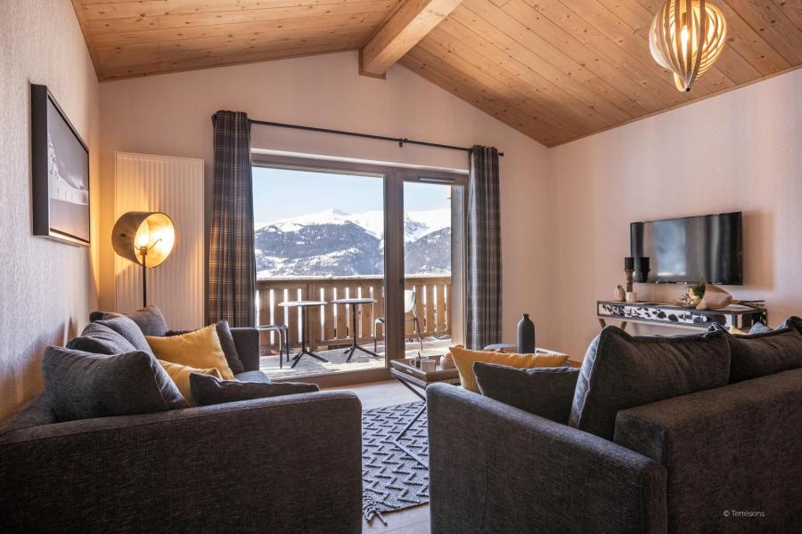 Skiverleih Résidence Terresens Le Snoroc - Montalbert - Wohnzimmer