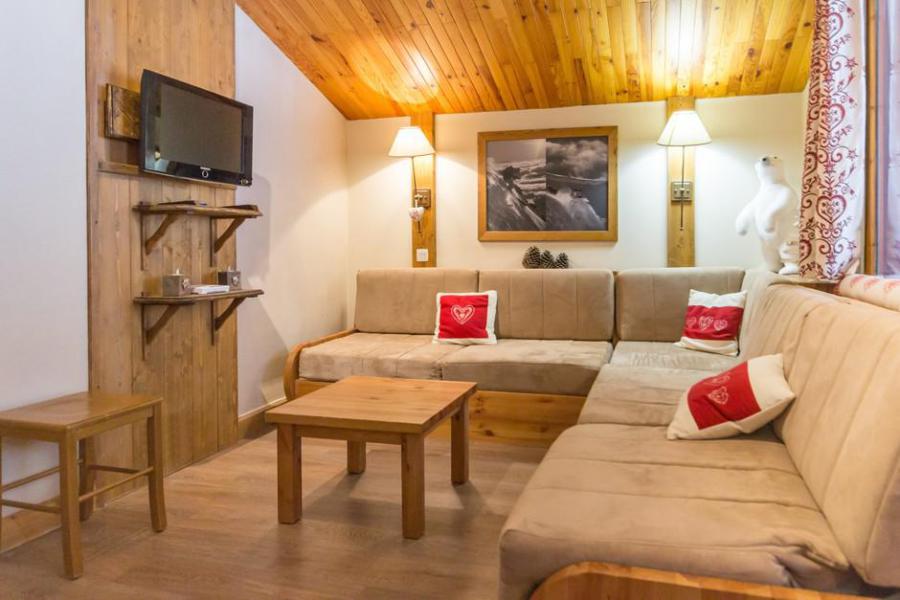 Rent in ski resort 2 room duplex apartment cabin 6 people (301) - Le Chalet de Montchavin - Montchavin La Plagne - Living room