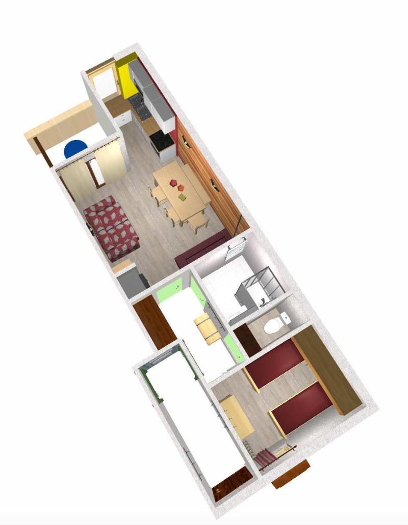 Rent in ski resort 2 room apartment 5 people (12) - Résidence le 1er Dé - Montchavin La Plagne